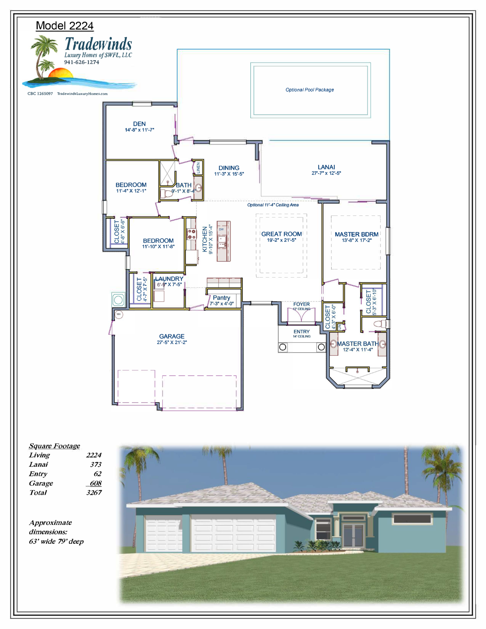 Discover Model 2224's Floor Plan | Trade Winds Luxury Homes